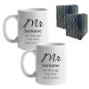 Mr and Mr Mug Set, Elegant Font Design, Ceramic 11oz/312ml Mugs