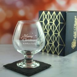Engraved Merry Christmas Bistro Brandy, Gift Boxed