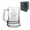 Engraved  Tankard Beer Mug Stein Happy 20,30,40,50... Birthday Slanted Design Gift Boxed