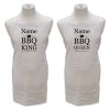 Personalised White Adult Apron, Name - BBQ King or Queen