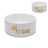 Personalised Cat Bowl with Crown Design