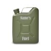 Engraved Green Jerry Can Hip Flask with Fuel Design