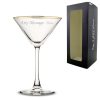 Engraved Gold Rim Enoteca Martini Glass