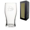 Engraved Tulip Pint Glass with Daddy Est. Date design