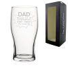 Engraved Tulip Pint Glass with Superhero Dad design