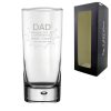 Engraved Bubble Hiball Glass with Superhero Dad design