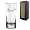 Engraved Bubble Hiball Glass Tumbler with Name and Heart Design