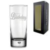 Engraved Bubble Hiball Glass Tumbler with Happy Birthday Name Design