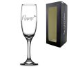Engraved Champagne Flute with Name and Heart Design
