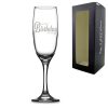 Engraved Champagne Flute with Happy Birthday Name Design