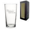 Engraved Perfect Pint Glass with Name's Beer Glass Design