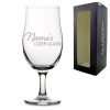 Engraved Stemmed Pint Glass with Name's Cider Glass Design