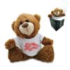 Soft Dark Brown Teddy Bear Toy with T-shirt with Name in Cloud Design