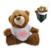 Soft Dark Brown Teddy Bear Toy with T-shirt with Name in Heart Design