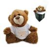 Dark Brown Teddy Bear Toy with T-shirt with Newborn Baby Design in Orange