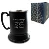 Engraved Black Metal Tankard with Gift Box