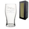 Engraved Pint Glass with You & Me, together forever Design
