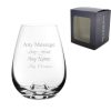 Engraved 11oz Dimple Base Stemless White Wine Glass