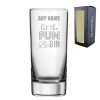 Engraved Novelty Gin Hiball Glass with let the fun BeGIN With Gift Box