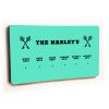 Personalised Novelty Teal 6 hook key holder - Cross keys