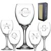Engraved novelty 9oz Imperial Wine glass with name and initial design