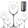 Engraved Novelty 19oz Enoteca Wine glass, Initial and Name