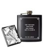 Engraved 6oz Black Hip flask with Formal border