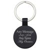 Engraved Round Black Keyring