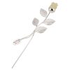 Engraved Silver Plated Ivory Rose with Pendant