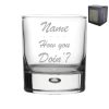 Engraved Funny "Name, How you doin'?" Novelty Whisky Tumbler With Gift Box