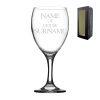 Engraved "Name of House Surname" Novelty Wine Glass With Gift Box