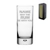 Engraved "Name may the Drink be with you" Novelty Hiball Tumbler With Gift Box