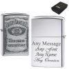 Engraved Polished Chrome Jack Daniels Zippo, Official Zippo lighter
