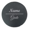 Engraved Round Slate Cheeseboard with Name you're Grate Design