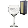 Engraved Gin Glass 22.5oz With Mum You Rock Design Gift Boxed