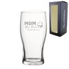 Engraved Pint Glass 20oz With  Mum You Rock Design Gift Boxed