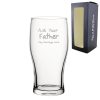 Engraved Pint Glass 20oz With Ask Your Father Design Gift Boxed