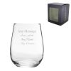 Engraved 360ml Corto Stemless Wine Glass with Gift Box