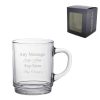 Engraved 260ml Glass Tea and Coffee Mug with Gift Box