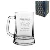 Personalised Engraved Tankard Beer Mug Stein, Proud As F, Funny LGBTQ Any Message Design