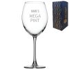 Personalised Engraved Mega Pint Wine Glass, Novelty Gift Modern Design