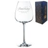 Engraved Happy Anniversary Wine Glass, Any Message, 12oz Cepages, Script Design