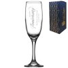 Engraved Happy Anniversary Champagne Glass, Any Message, 7.5oz Imperial, Script Design