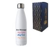 Printed White Thermal Bottle, Any Message, Stainless Steel 500ml/17oz
