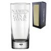 Personalised Engraved Novelty Bubble Hiball Tumbler, "Name's Gin and Tonic", Gift Boxed, The Perfect Gift for Gin Lovers for Birthdays, Christmas