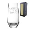 Personalised Engraved Novelty Lima Hiball Tumbler, "Name's Gin and Tonic", Gift Boxed, The Perfect Gift for Gin Lovers for Birthdays, Christmas