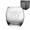 Personalised Engraved Novelty Tondo Tumbler, "Name's Gin and Tonic", Gift Boxed, The Perfect Gift for Gin Lovers for Birthdays, Christmas