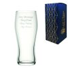 Engraved Pint Glass, Nevis Curved 20oz Beer Glass, Gift Boxed