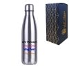 Printed Silver Thermal Bottle, Any Message, Stainless Steel 500ml/17oz