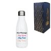 Printed White Thermal Bottle, Any Message, Stainless Steel 350ml/12.3oz